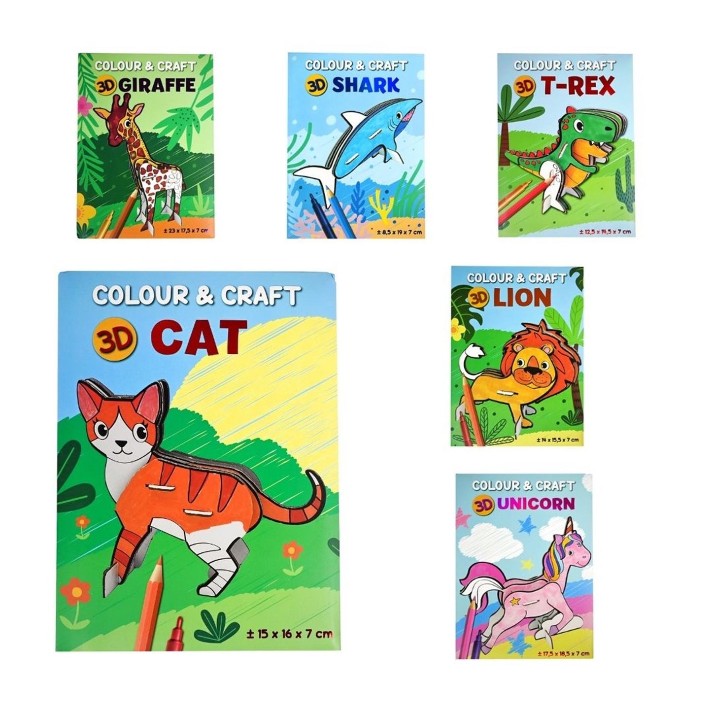 Kleur en knutsel je eigen 3d dier