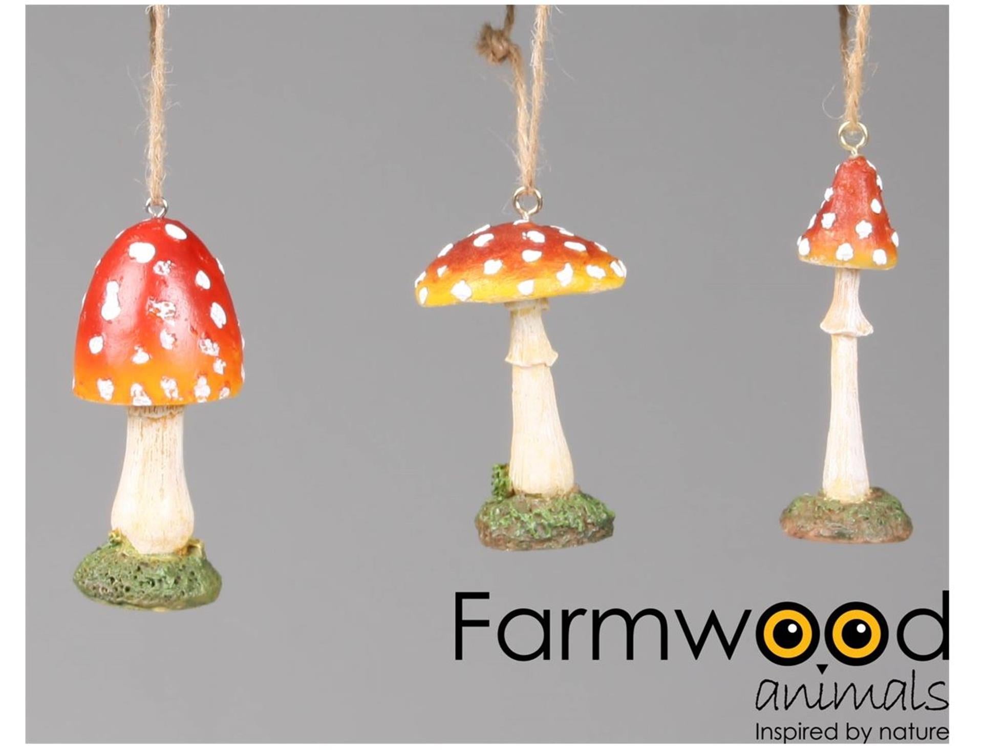 Farmwood animals deco hanger paddenstoel polystone 7cm