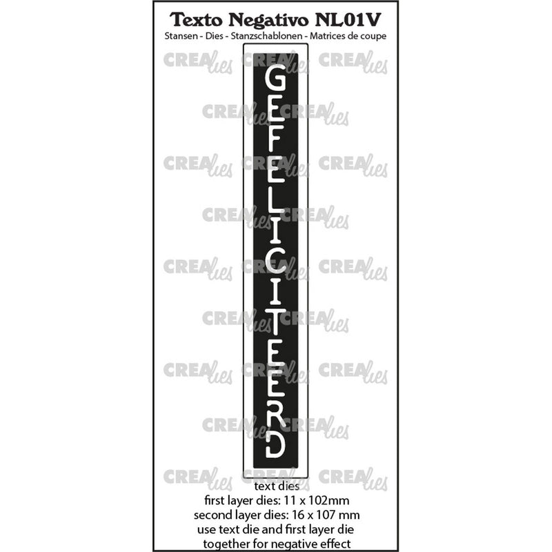 Crealies • texto negativo gefeliciteerd