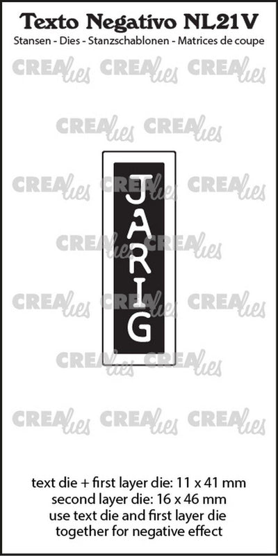 Crealies • texto negativo jarig (verticaal)