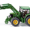 Siku 3652, john deere tractor met voorlader, 1:32, metaal kunststof, groen, beweegbare voorlader, verwijderbare bestuurderscabine