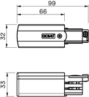 Nordic aansluitstuk tbv. rail alu links 3-fasen 5050014 - afbeelding 2