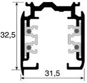 Nordic rail wit 3 fasen 1 meter 5050003