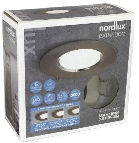Enzo nordlux led inbouwspot mahi 8,5w geschuurd chroom ip65 - 4801476