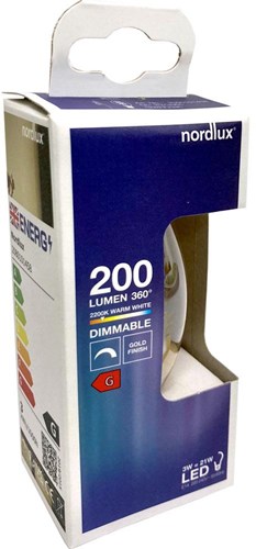 Enzo nordlux led kaars e14 3-15w 2000k filament gold spiraal dimbaar - 2760000
