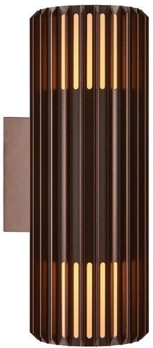 Enzo nordlux wandlamp aludra rond dubbel 2x e27 bruin ip54 - 4800945