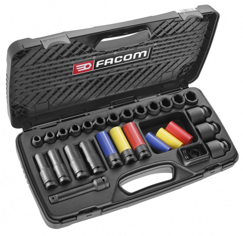 Imp facom set van 23 lange en korte actdoppen 1 2 10• 32mm - ns.550bpb