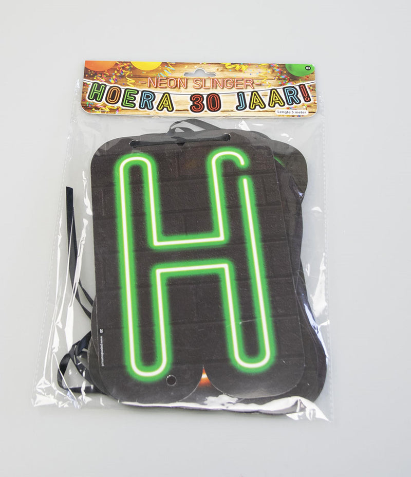 Paperdreams neon slinger hoera 30 jaar!