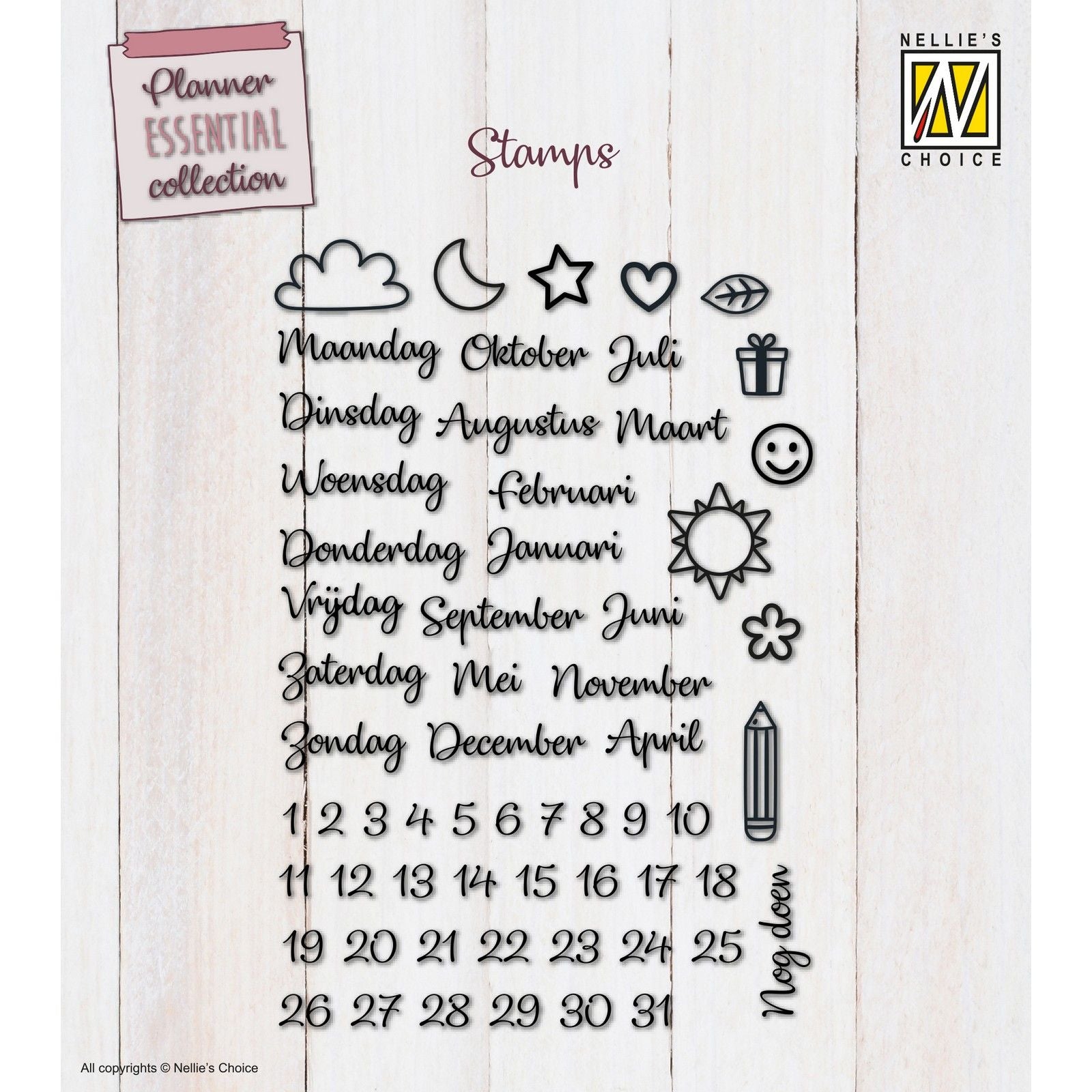 Nellie's choice • clear stamps planner essentials nl 61st.