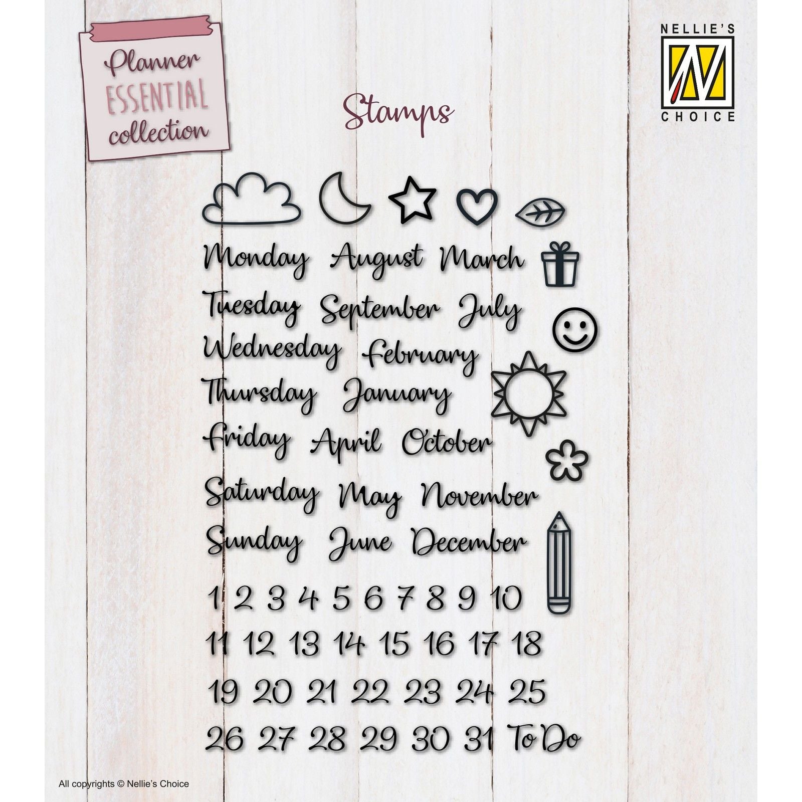 Nellie's choice • clear stamps planner essentials en 61st.