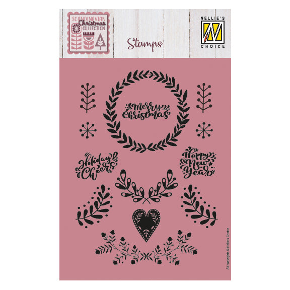 Nellie's choice • clear stamps kerstkrans 13st.