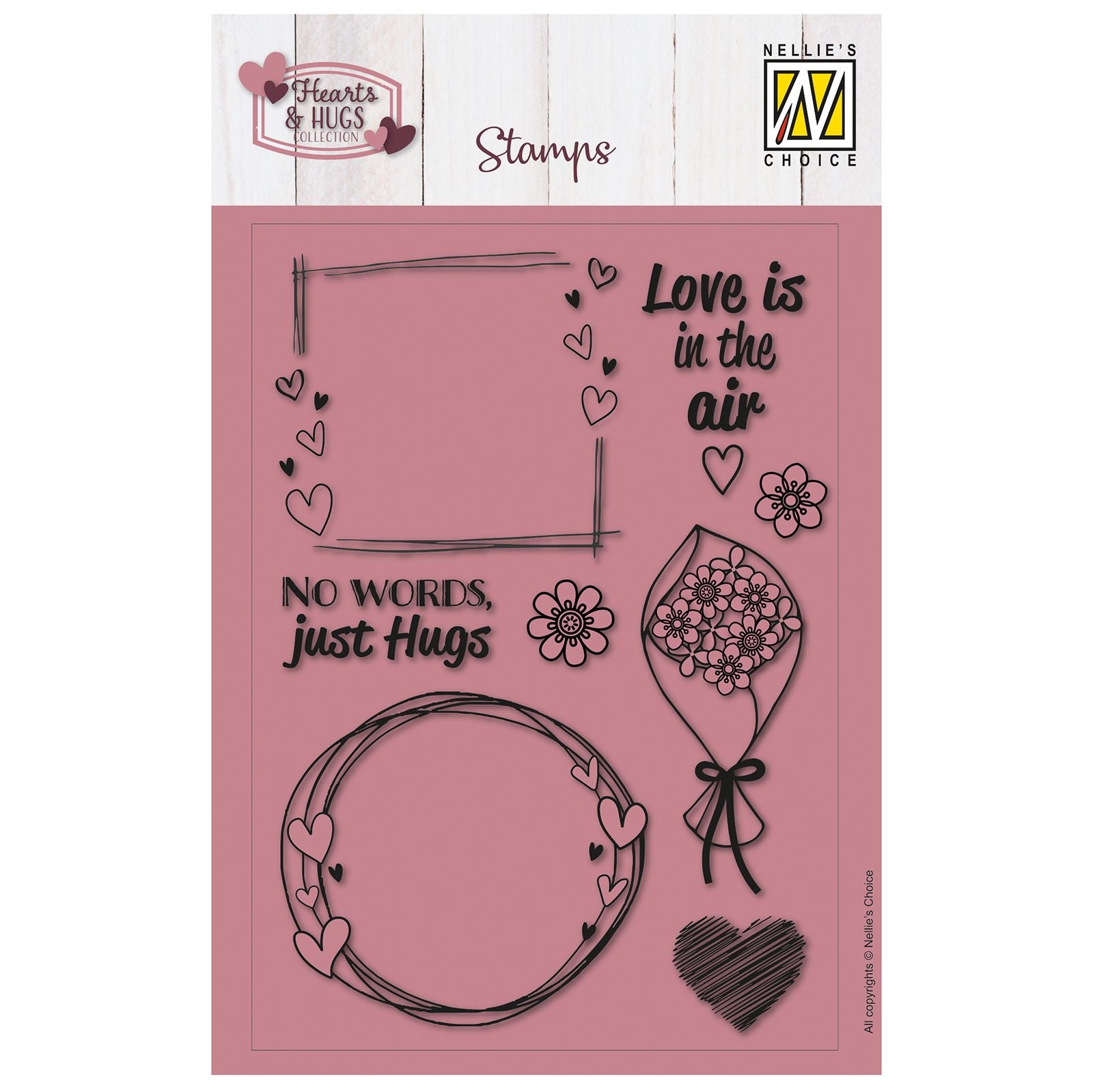 Nellie's choice • clear stamps no words, just hugs 8st.