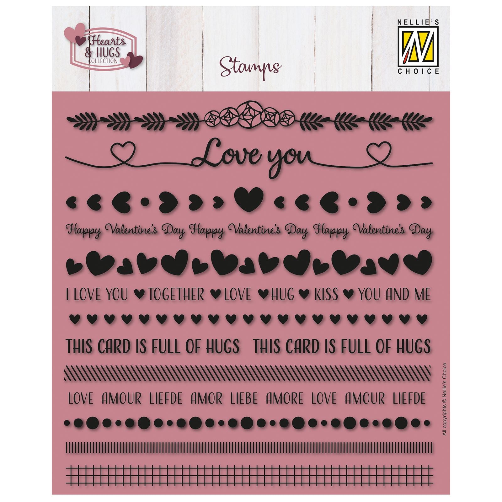 Nellie's choice • clear stamps strips love hugs 13st.