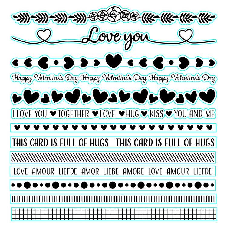 Nellie's choice • clear stamps strips love hugs 13st.