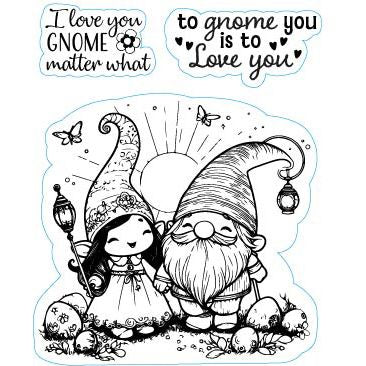 Nellie's choice • clear stamps gnome en elf 3st.