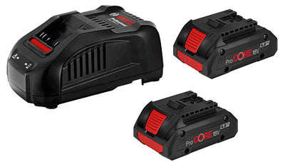 Bosch blauw 18v starterset met 2 accu's procore18v 4.0ah + lader gal 1880 cv - 1600a016gf