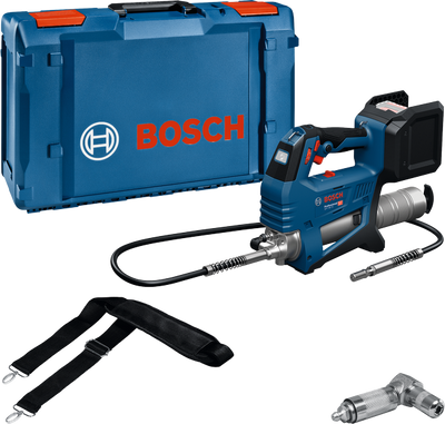 Bosch blauw gfp 18v-10 accuvetspuit | solo in xl-boxx | incl. 90 koppeling en schouderband | zonder accu en lader - 06019n6001