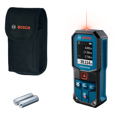 Bosch blauw glm 40-31 laserafstandsmeter | 2 batterij 1,5v lr6 (aa) + opbergetui - 0601075000