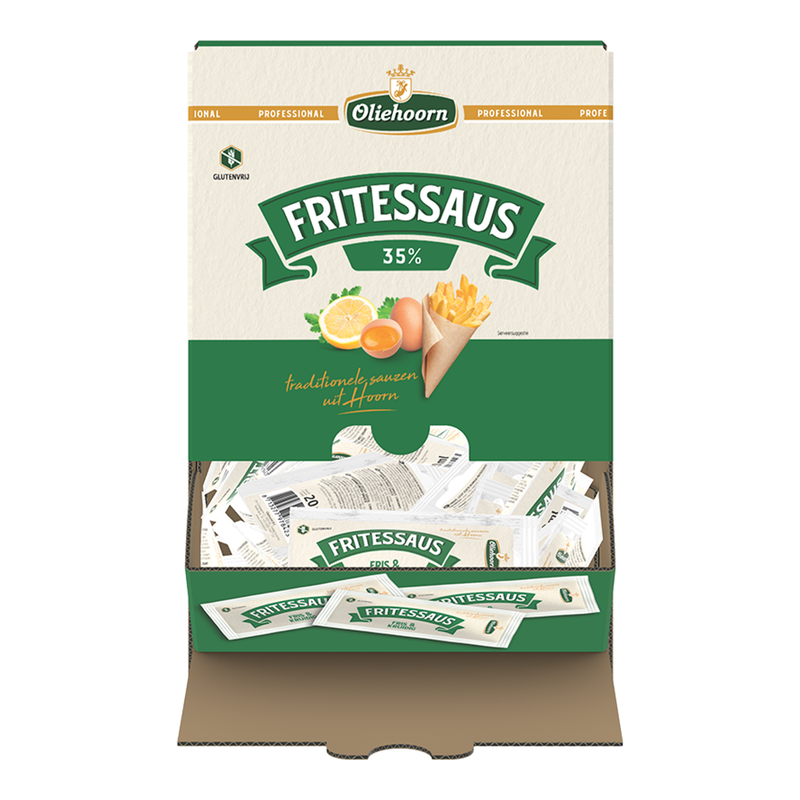 Oliehoorn fritessaus 35% sachets (198x 20ml)