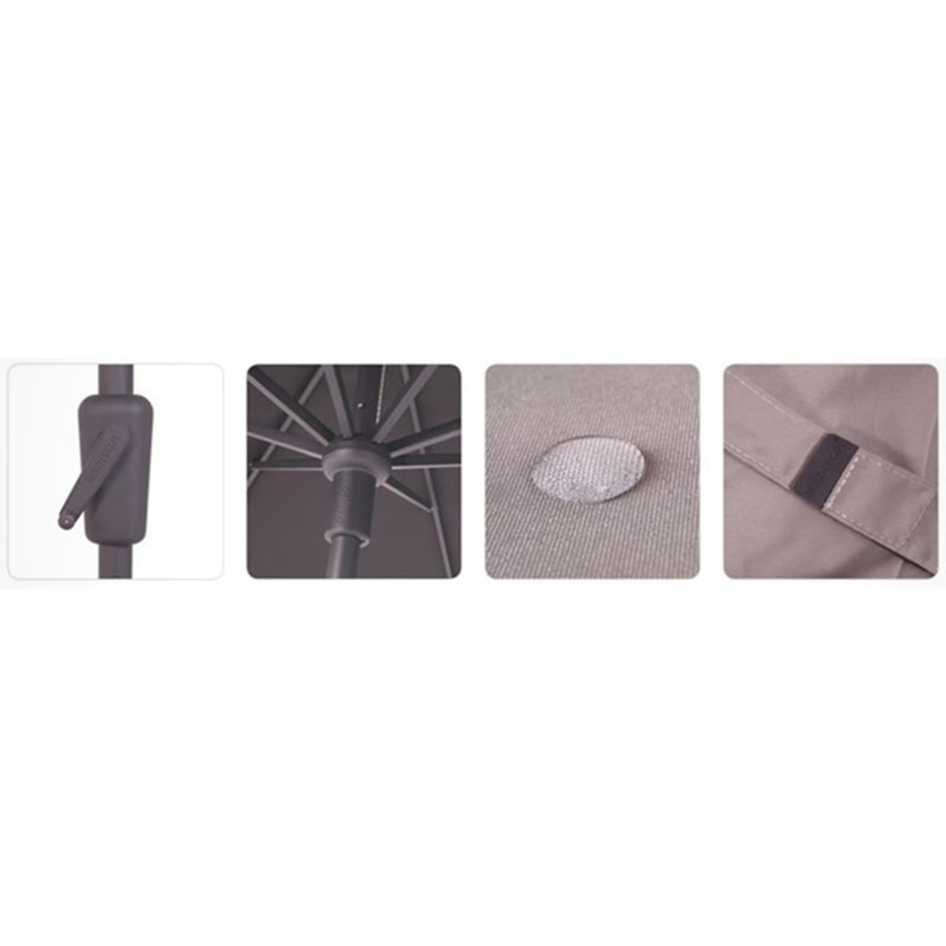 Madison parasol syros vierkant opdraai 280x280cm ecru