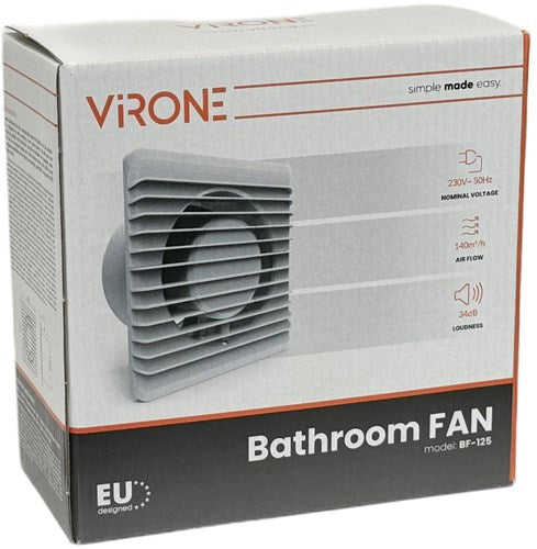 Enzo orno badkamer - toilet ventilator wit 125mm + timer - 8611060