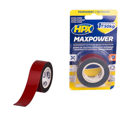 Hpx max power outdoor bevestigingstape | zwart | 25mm x 1,5m - ot2502 ot2502