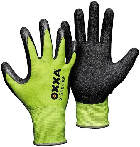 Oxxa x-grip-lite werkhandschoen geel zwart, 9 - 15102509 - 15102509