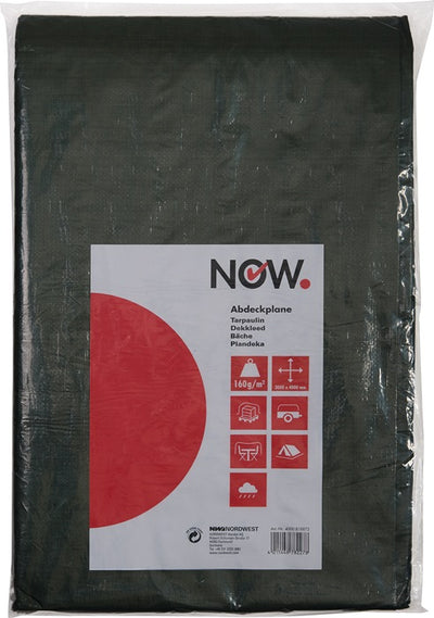 Now afdekzeil | breedte 5.000 x lengte 6.000 mm | olijfgroen gewicht 160 g m² | met aluminium ogen | 1 stuk - 4000818876 4000818876