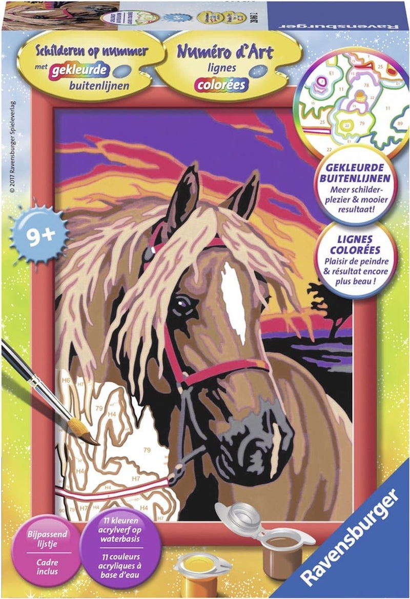 Ravensburger schilderen op nummer met paard, maak je eigen schilderij