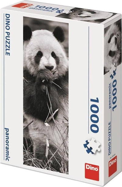 Dinotoys dino puzzel - panorama panda in het gras - 1000 stukjes