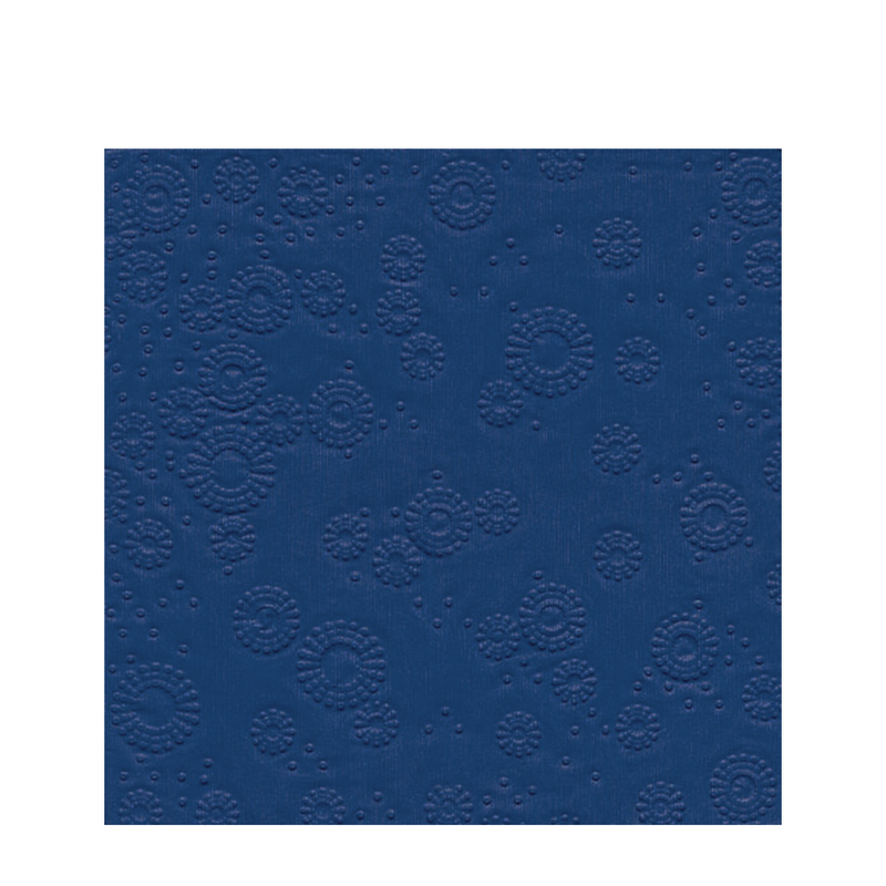Paper+design servet 3-laags 25x25cm moments reliëf blauw 16 stuks
