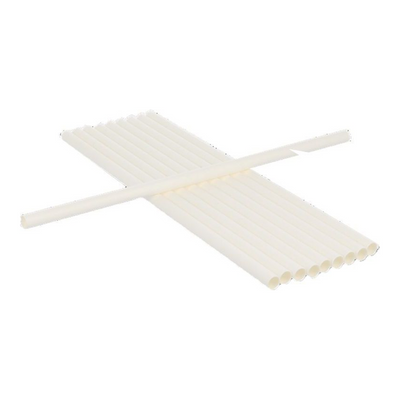 Papieren rietjes wit (230 x 8mm)