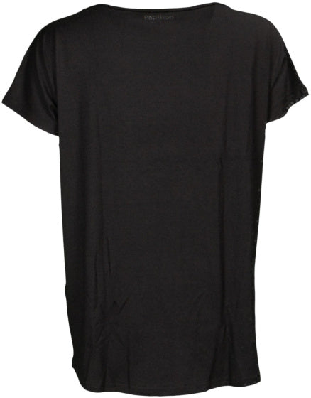 Papillon Sportshirt ronde hals dames zwart maat S