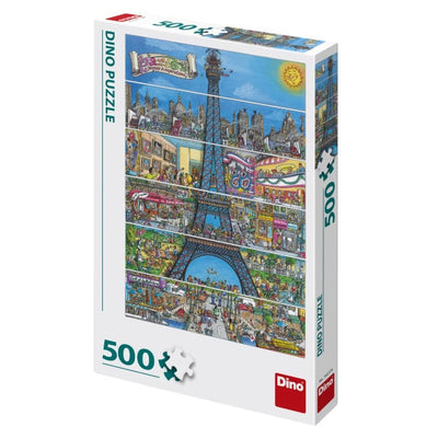 puzzel cartoon van de eiffeltoren in parijs 500 stukjes