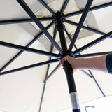 Madison parasol moraira push-up vierkant 230x230cm met tilt-functie lichtgrijs - afbeelding 2