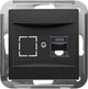 Enzo peha badora mat zwart inbouw unit utp cat6 rj45 enkel - 4603600