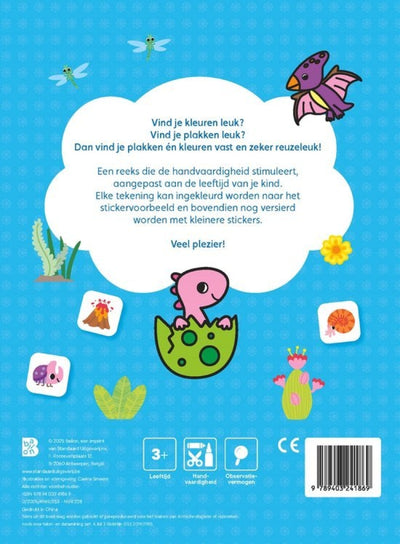 Ballon plak en kleur peutertuin dino's 2+