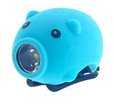 Pexkids fietstoeter varken met led lamp usb blauw - afbeelding 1