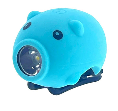 Pexkids fietstoeter varken met led lamp usb blauw