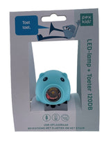 Pexkids fietstoeter varken met led lamp usb blauw - afbeelding 2