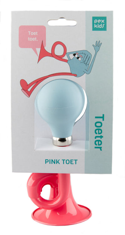 Fietshoorn lokken pexkids - roze met groene bal