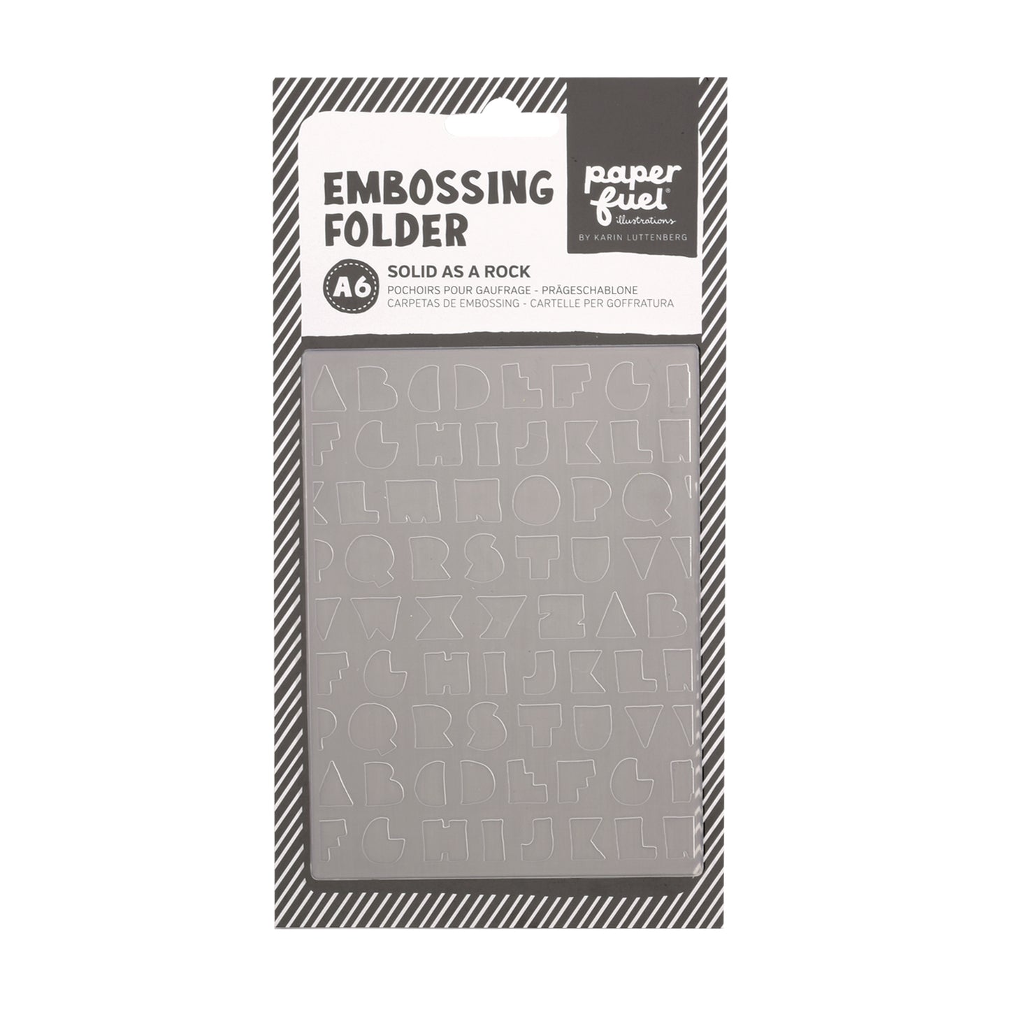 Paperfuel • embossing sjabloon a6 solid as a rock