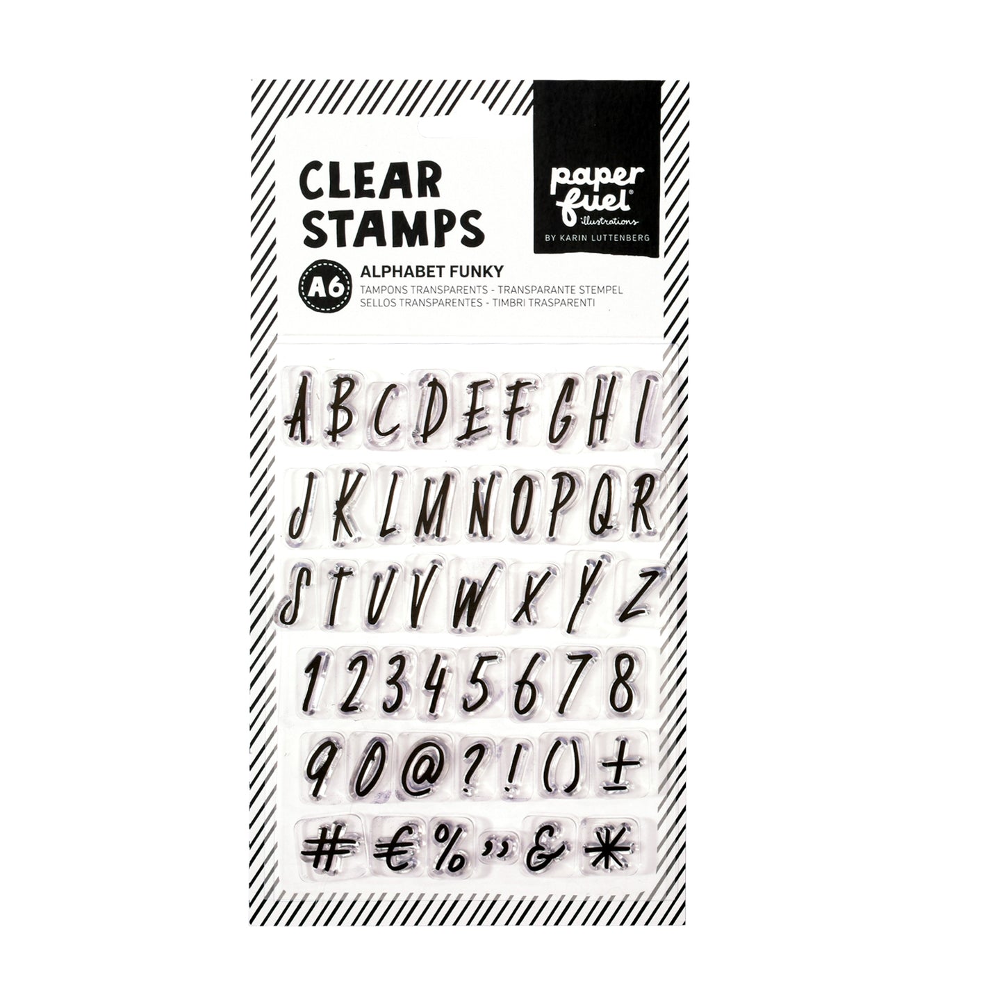 Paperfuel • clear stamp a6 alphabet funky
