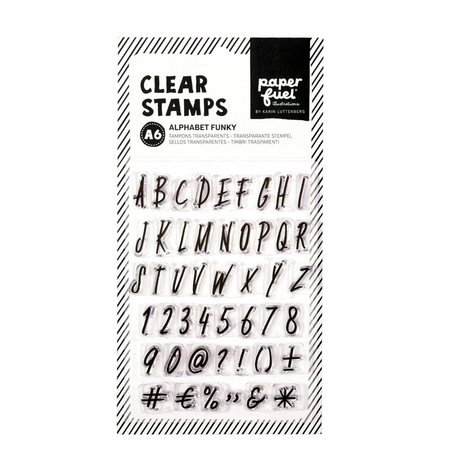 Paperfuel • clear stamp a6 alphabet funky