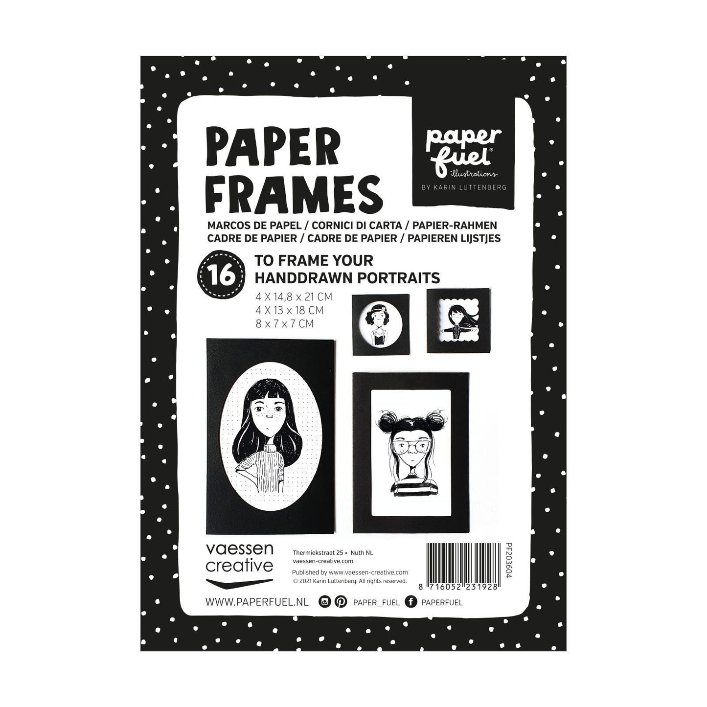 Paperfuel • papieren lijstjes 16 vellen zwart
