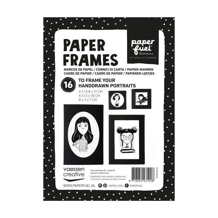 Paperfuel • papieren lijstjes 16 vellen zwart