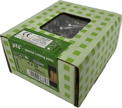 Pgb-europe pfs+ | rvs spaanplaatschroef pfs+ vzk-t ø 4,0x30 a2 - 200 stuks - pfwvtga00004000303