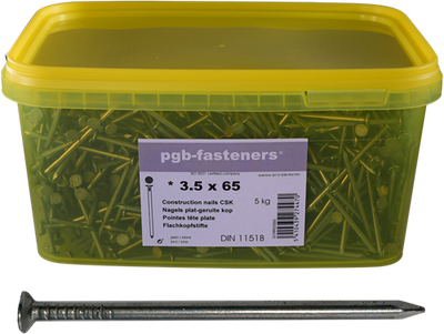 Pgb-europe pgb-fasteners | nagel plat kop d.1151b ø 2,70x50 (emmer) 000npk00000270050m