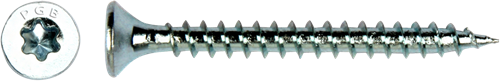 Pgb-europe pgb-fasteners universele spaanplaatschroef vk-t voldraad verzonken kop ø4,0x40 zn tx20 | 200 st | pgwvtv001004000403