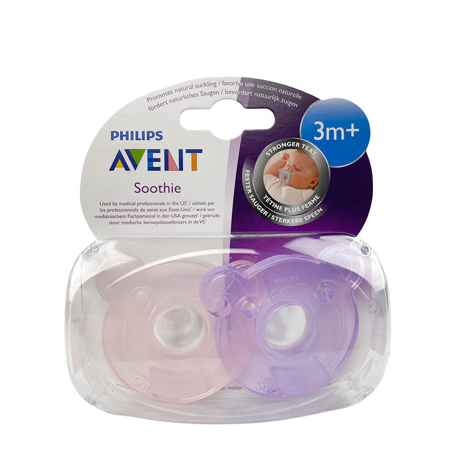 Philips fopspeen avent soothie roze paars 2 stuks